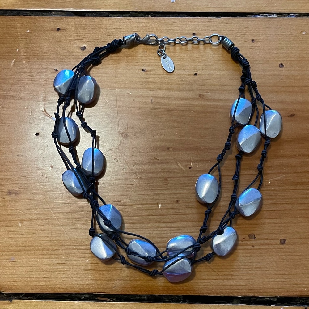 Silver beaded necklace